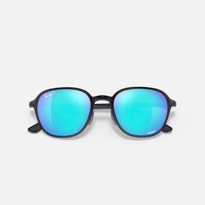 Ray-Ban Black Frames with Aqua Lenses